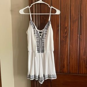 Lulus White & Blue Romper